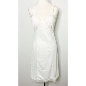 Vintage Addona Lingerie Undergarment Full Slip Made in the USA Ivory 34